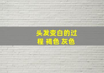 头发变白的过程 褐色 灰色